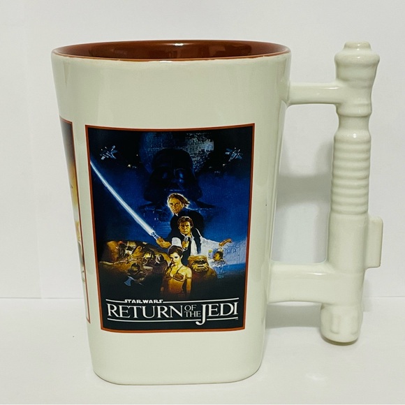 Rare Star Wars Mug Original Trilogy Movie Posters Lightsaber Handle Disney Lucas - Picture 2 of 8